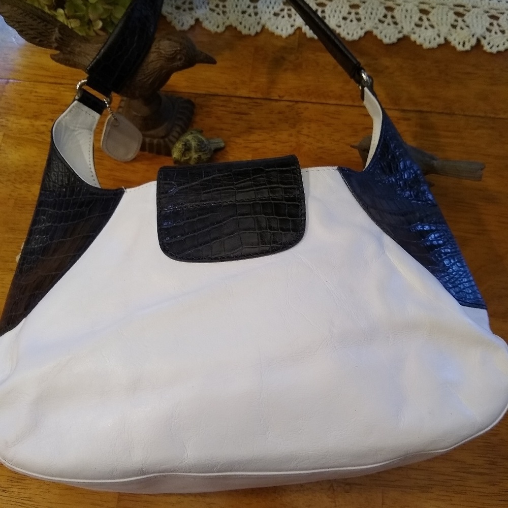 Black and white i santi leather purse - Picture 3 of 4